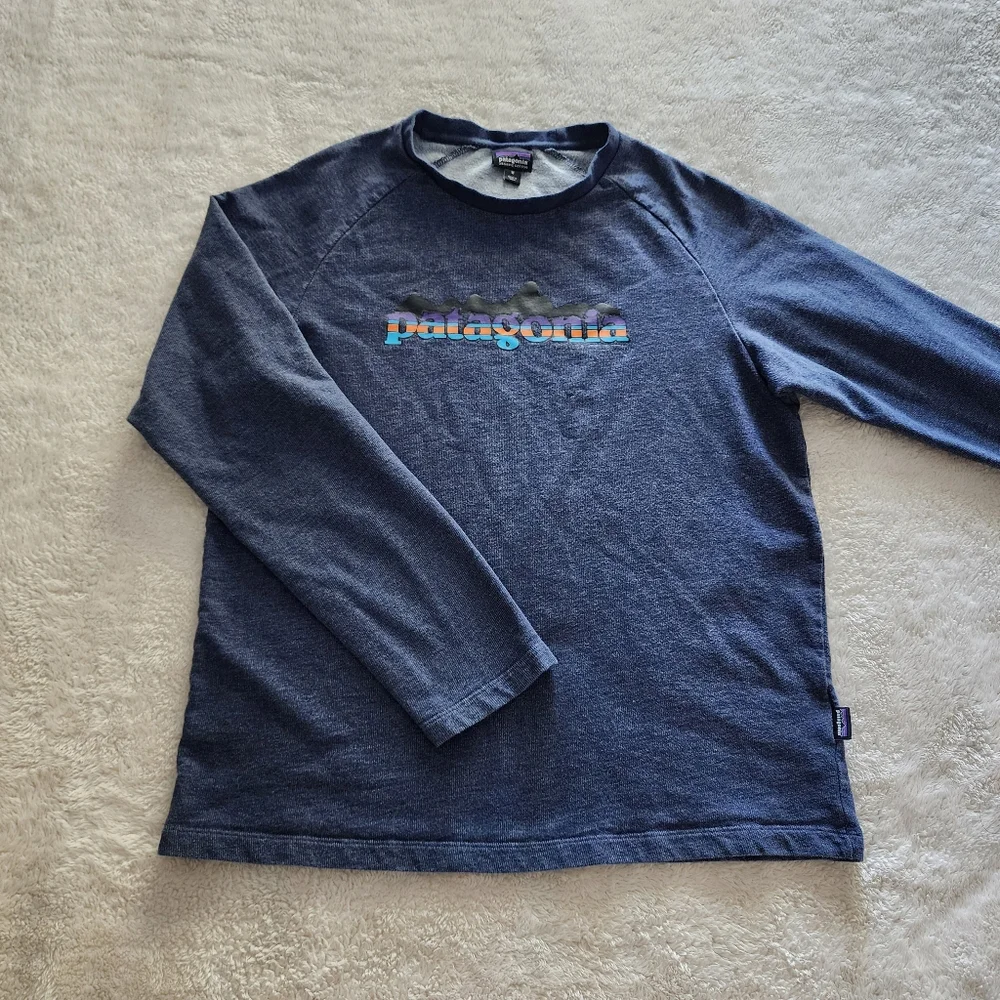 Patagonia Nightfall Fitz Roy Lightweight Crew Sweatshirt, Men's Medium - Navy - Picture 6 of 12